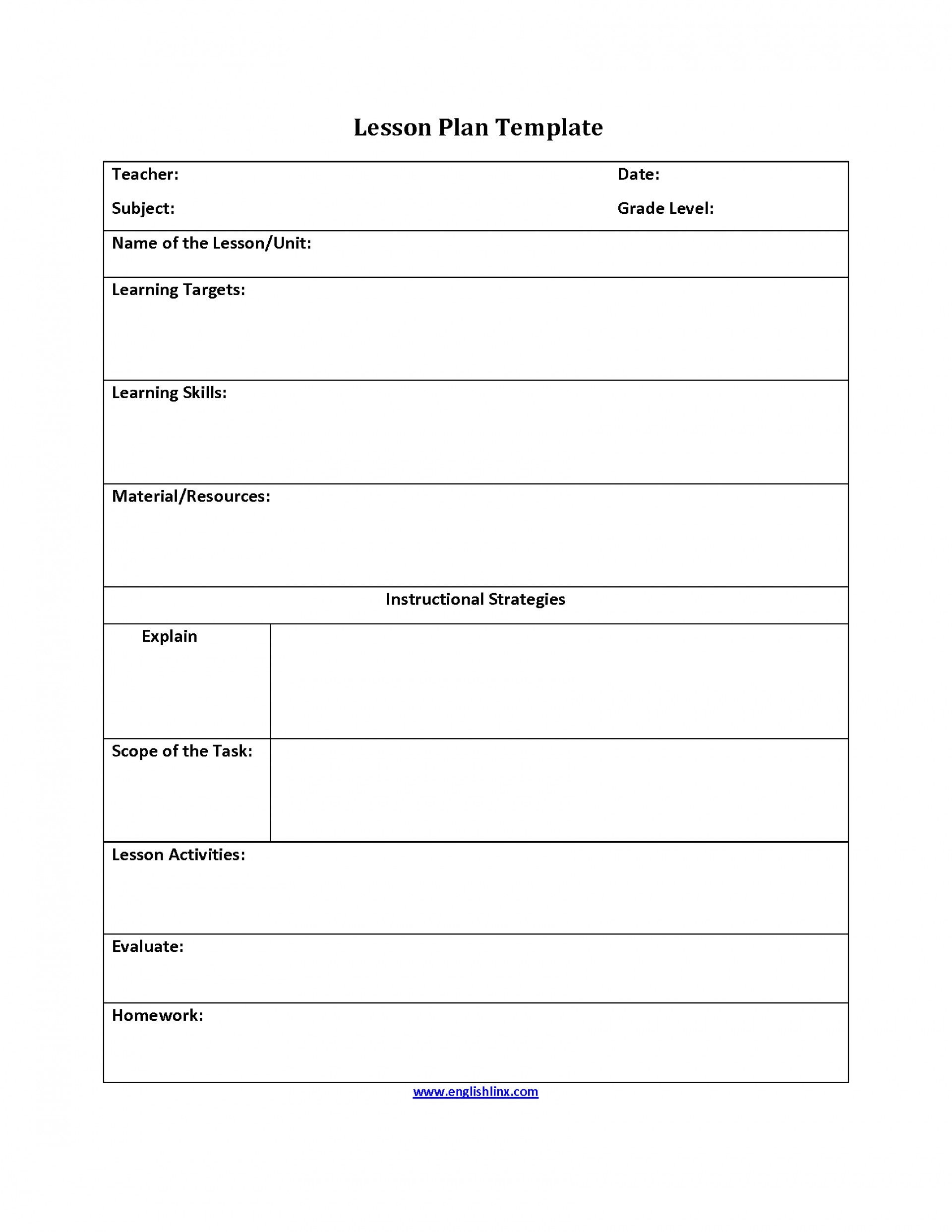 004 Simple Lesson Plan Template Fascinating Ideas Basic Pdf Free pertaining to Basic Lesson Plan Template Printable