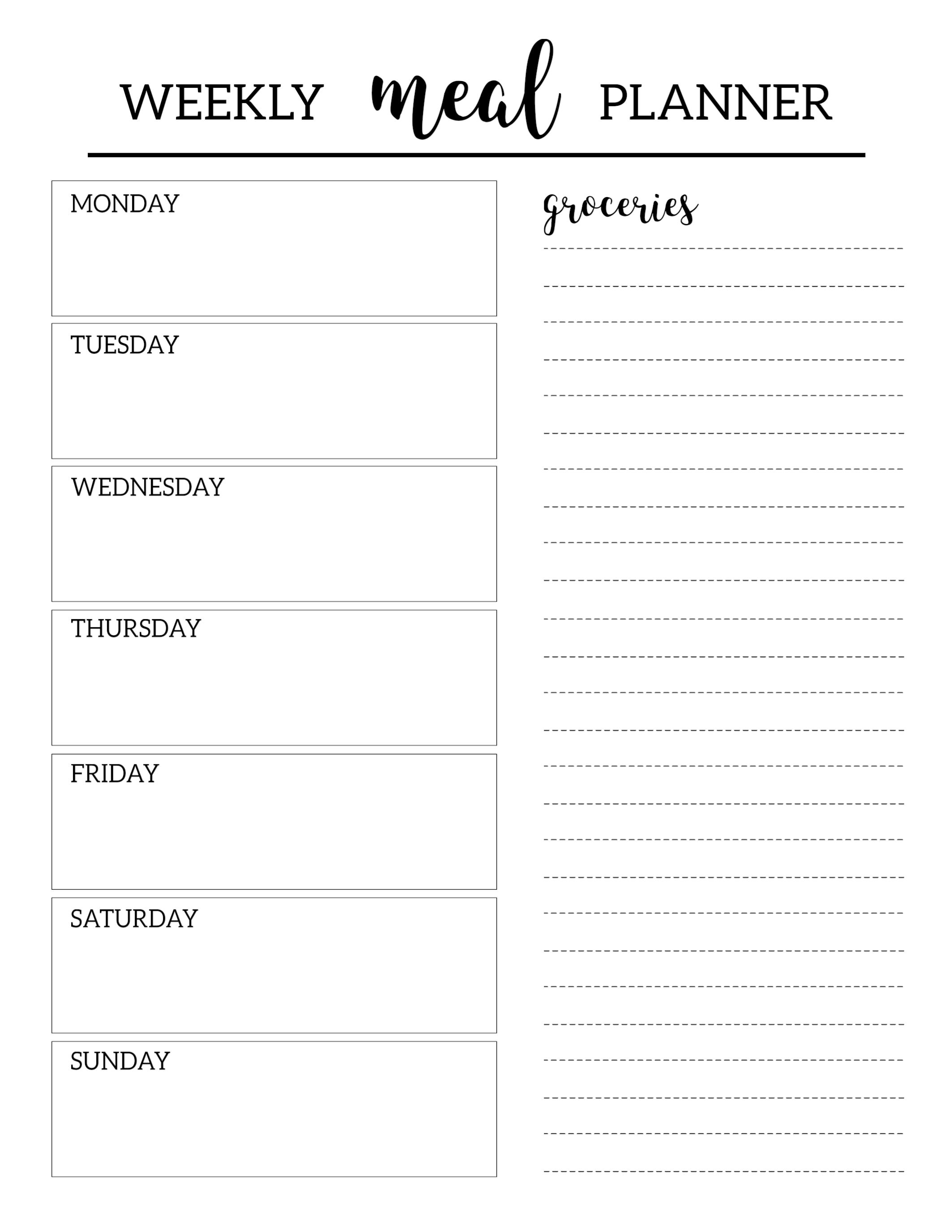005 Free Meal Planner Template Stirring Ideas Menu Templates For pertaining to Monthly Printable Blank Menus To Print
