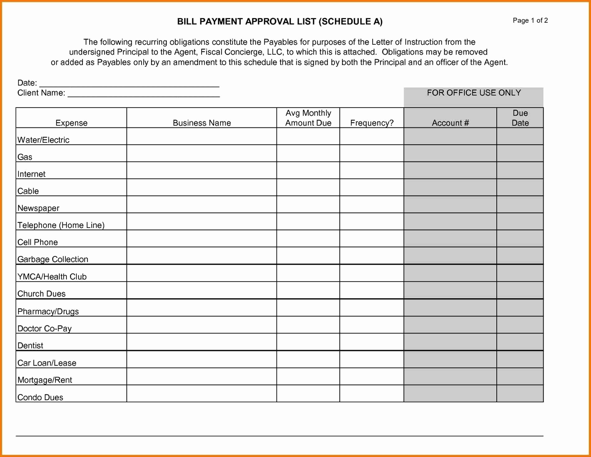 005 Template Ideas Bill Payment Astounding Schedule Printable Weekly with Free Weekly Bill Payment Template