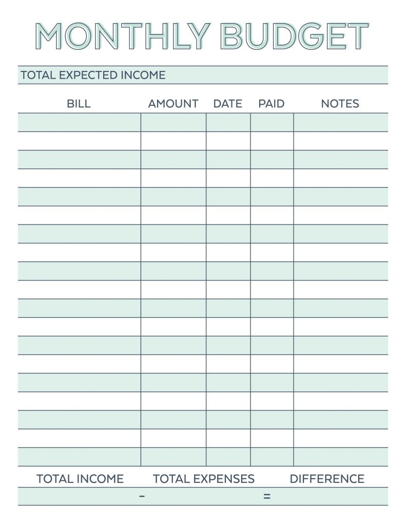 007 20Monthly Budget Excel Spreadsheet Template Free Printable in Blank Monthly Budget Excel Spreadsheet
