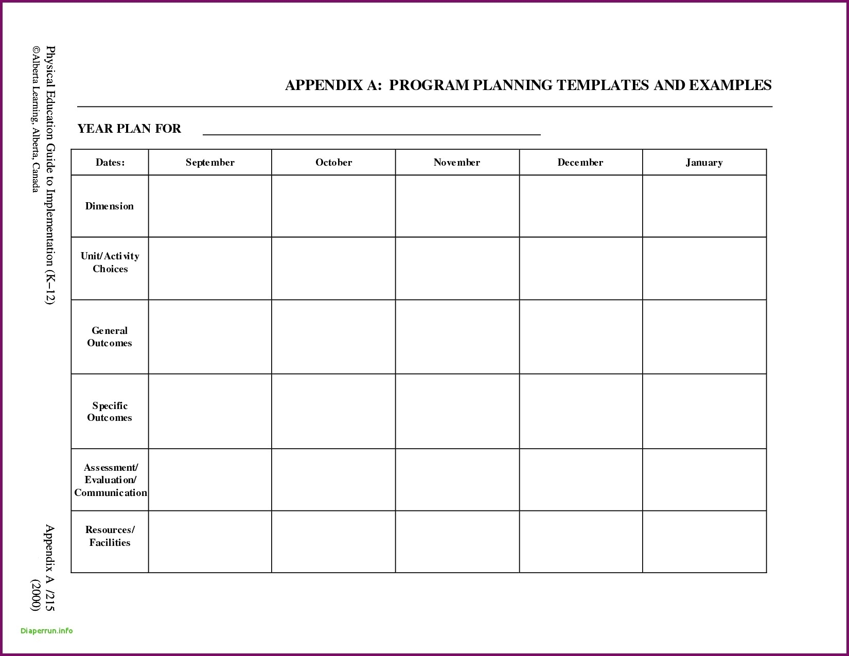 Monthly Lesson Plan Template Free