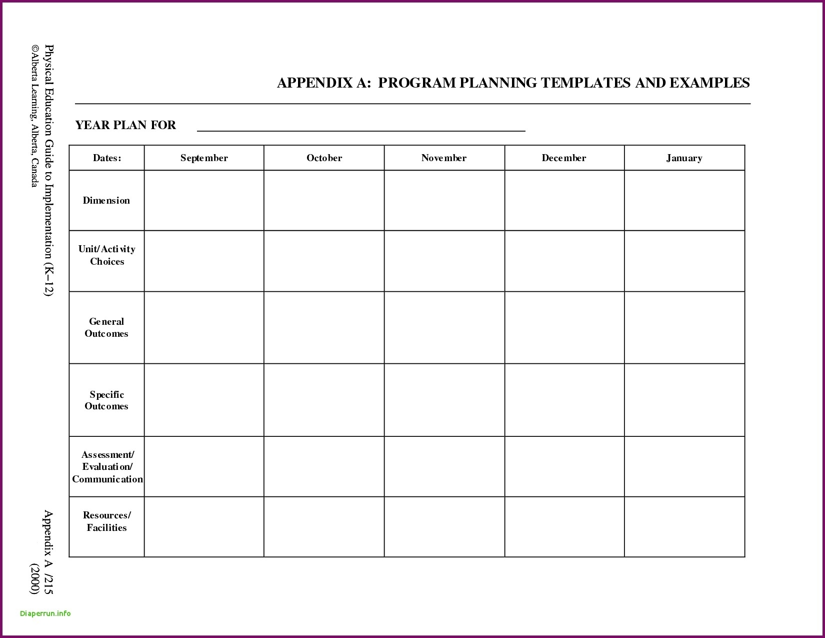 Lesson Plan Template Printable Monthly