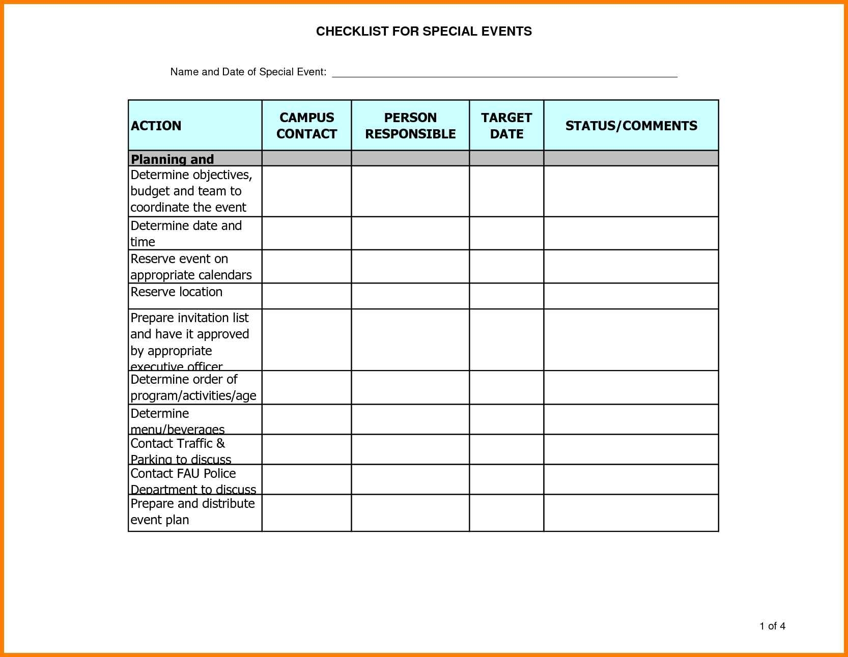 10+ Excel Template For Event Planning | Gospel Connoisseur with regard to Event Planning To Do List