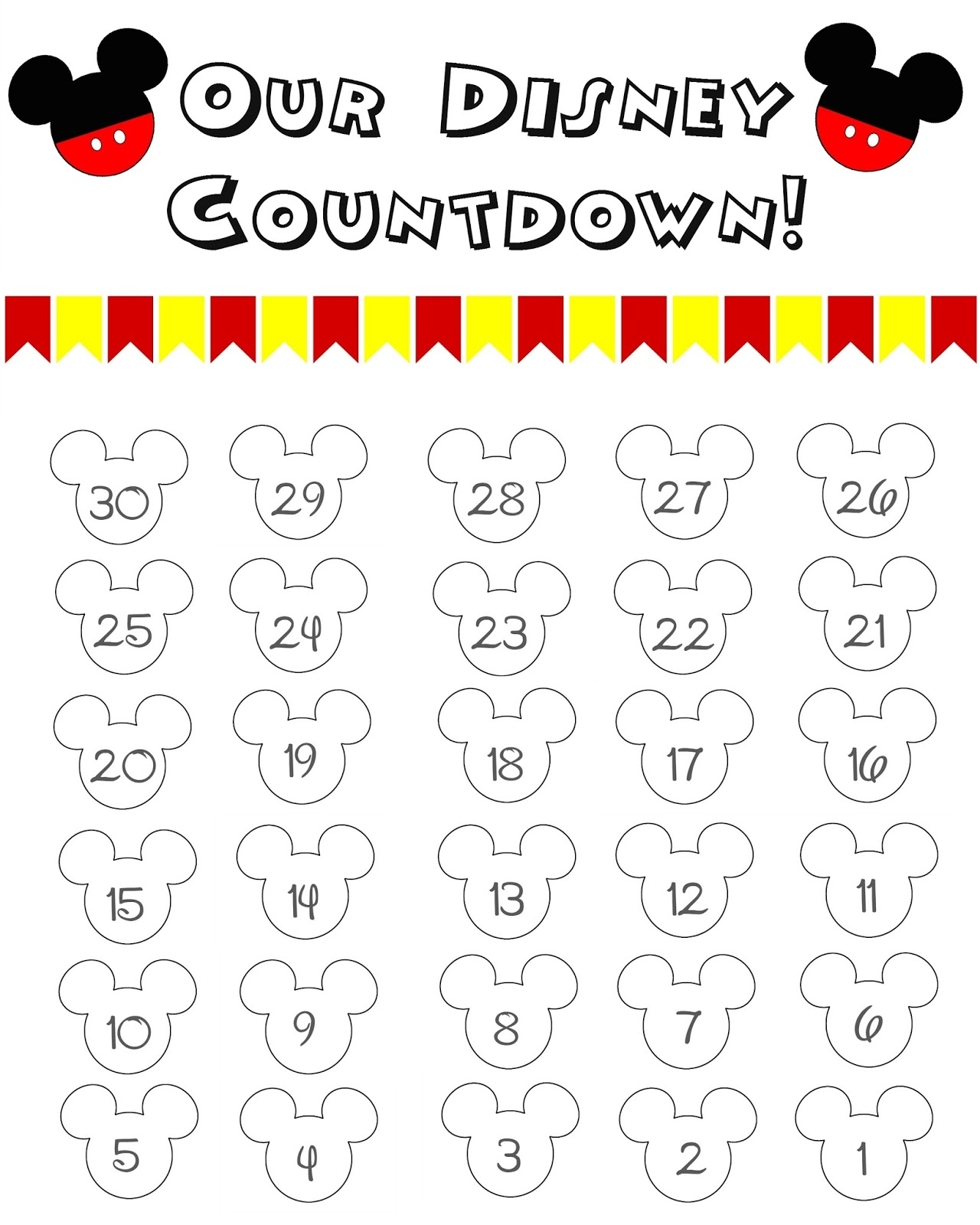 10 Fun Printable Disney Countdown Calendars | Kittybabylove regarding 99 Days To Disney Printable Calendar