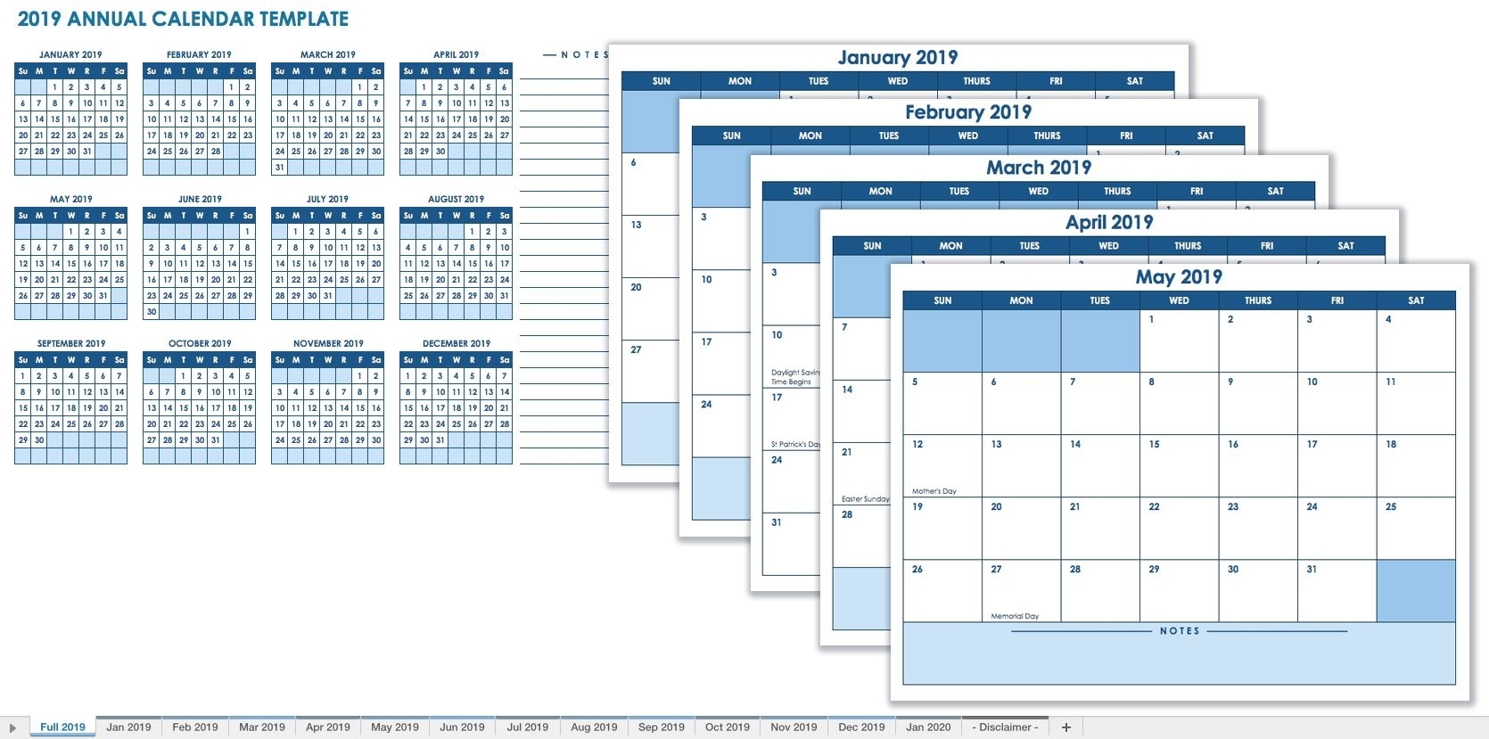 12 Month Calendar Template 2019 | Calendars | Free Monthly Calendar in 12 Month Blank Calendar Template