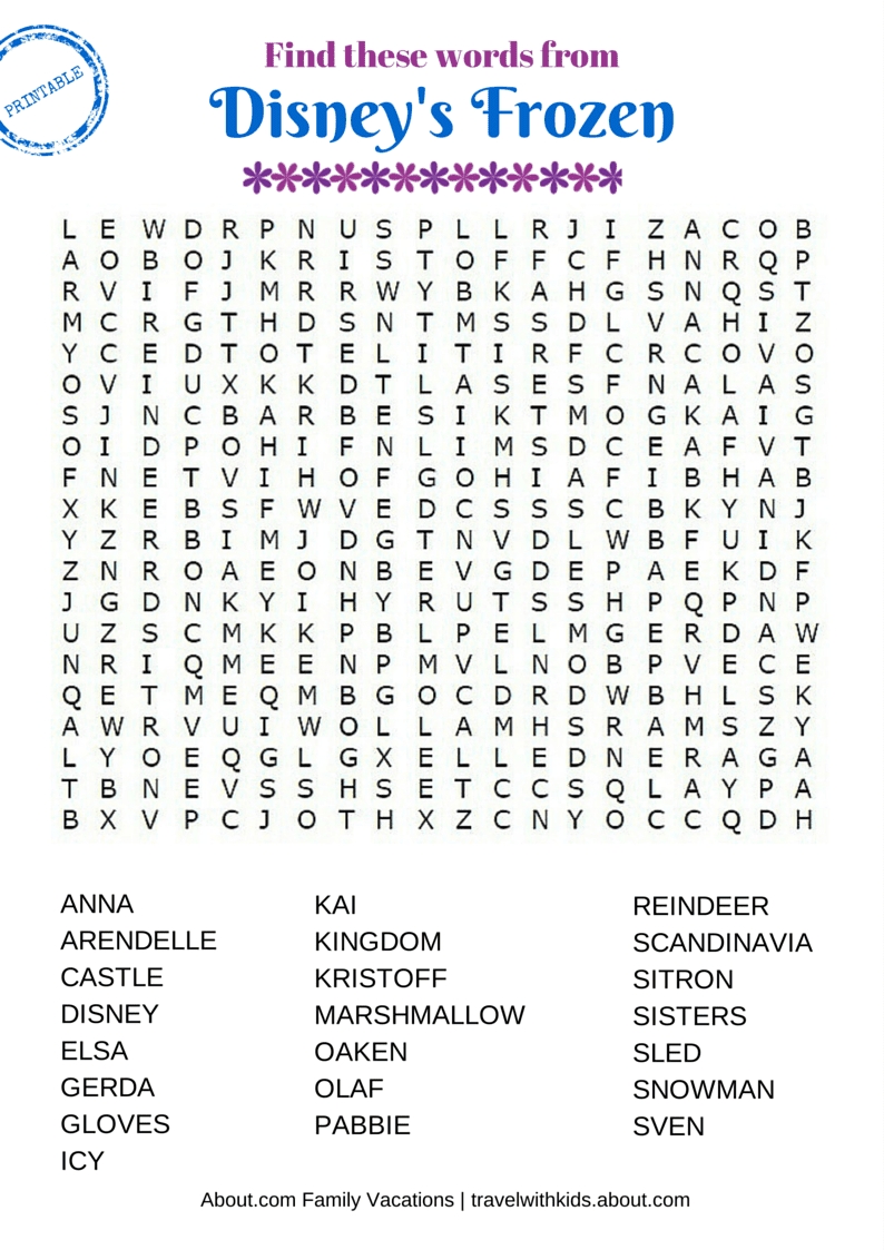 Disney Princess Word Search Printable