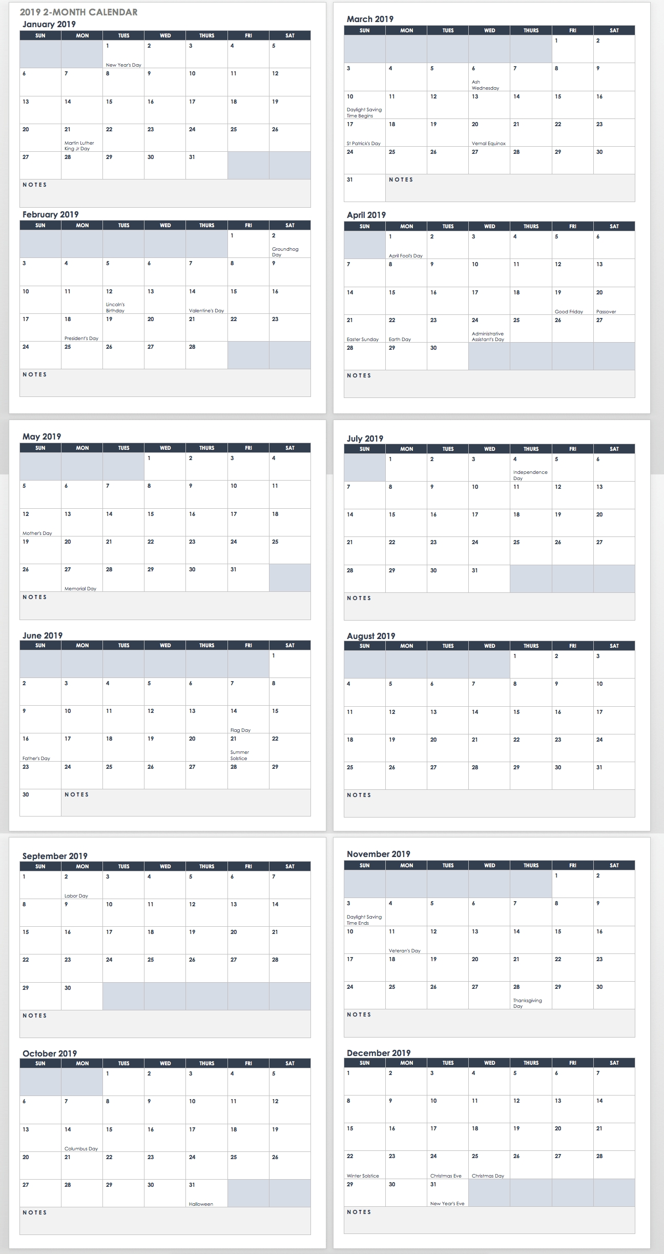 15 Free Monthly Calendar Templates | Smartsheet in Combined Monthly And Weekly Calendar Template Word