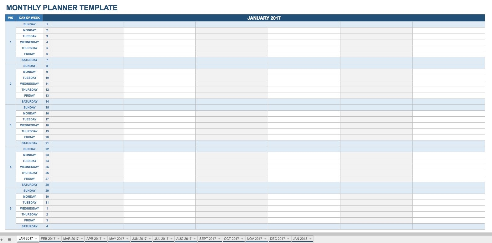 15 Free Monthly Calendar Templates | Smartsheet in Free Printable Month By Month Calendars