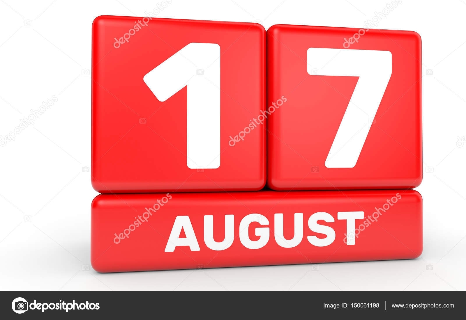 17 De Agosto. Calendario Sobre Fondo Blanco — Fotos De Stock with regard to Imagen 17 De Agosto En Calendario