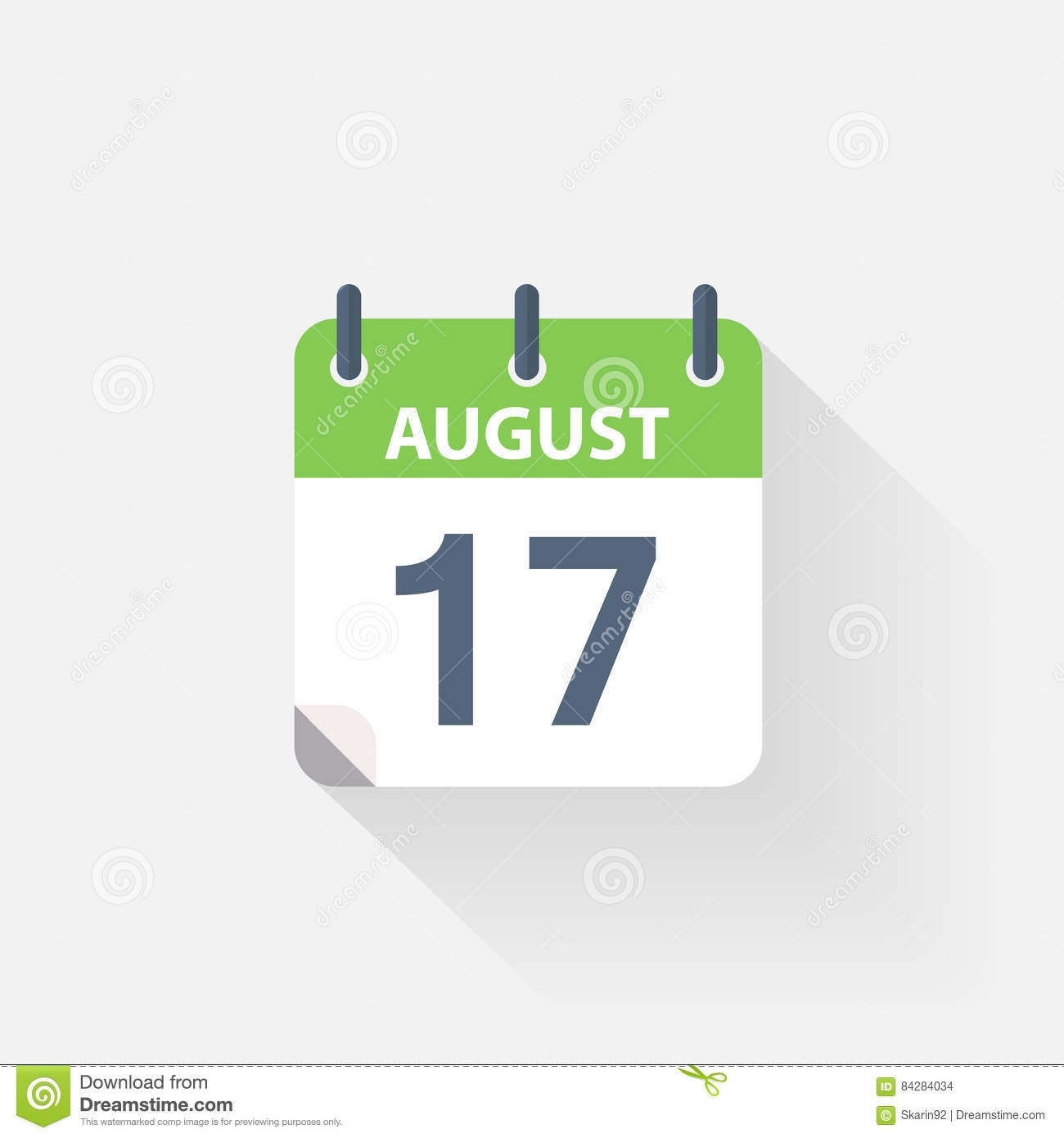 17 De Agosto Icono Del Calendario Ilustración Del Vector in Imagen 17 De Agosto En Calendario