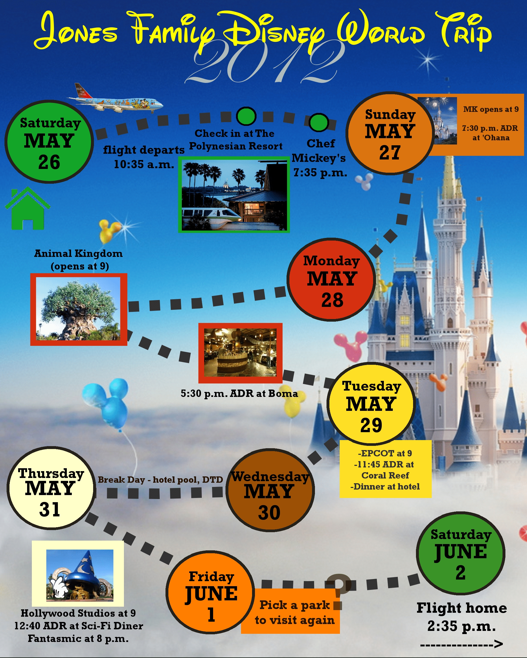 2 Custom Disney World Itinerary Templates | Wdw Prep School intended for Disneyland Itinerary Template For Mac