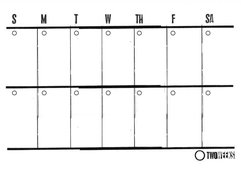 2 Week Blank Calendar Printable Template Design With inside Blank 2 Week Printable Calendar