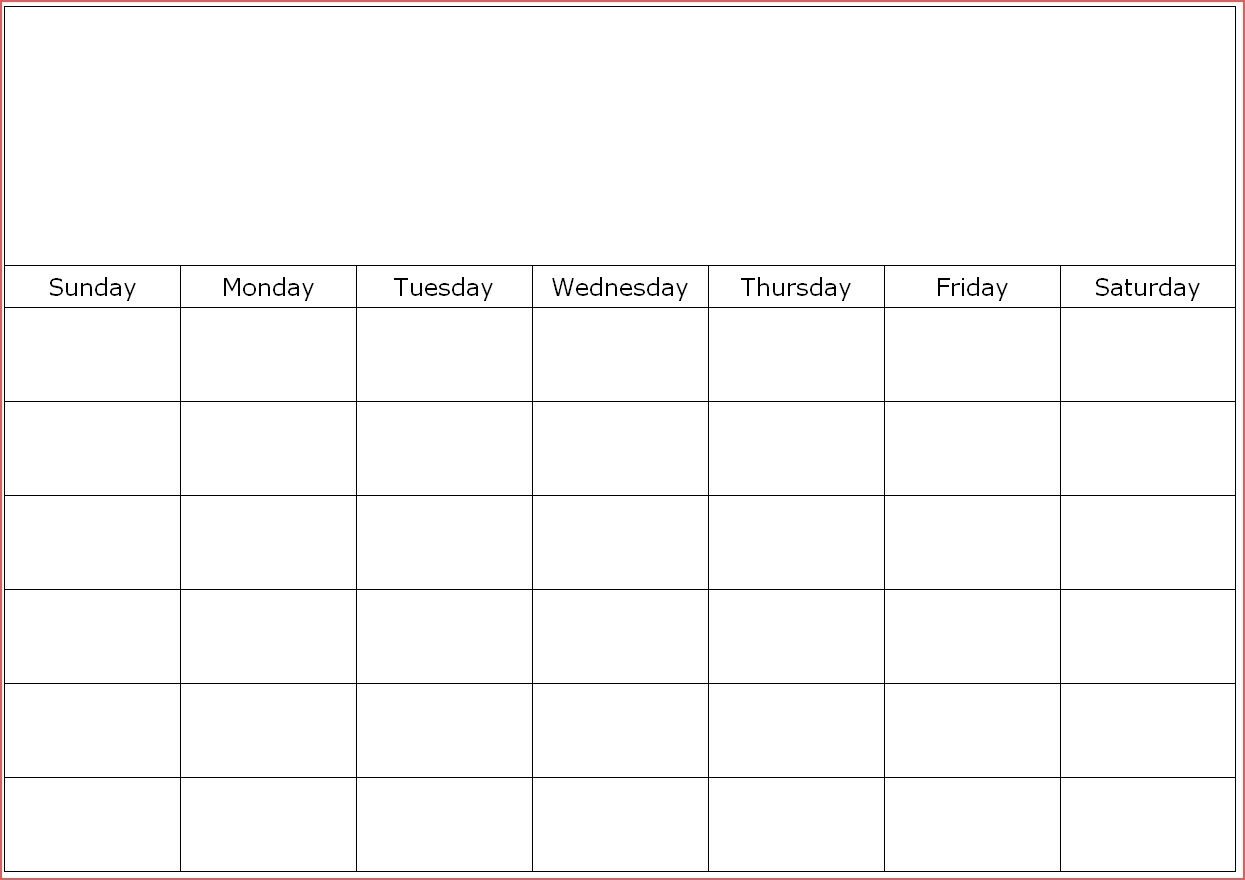 Printable Full Size Blank Calendar