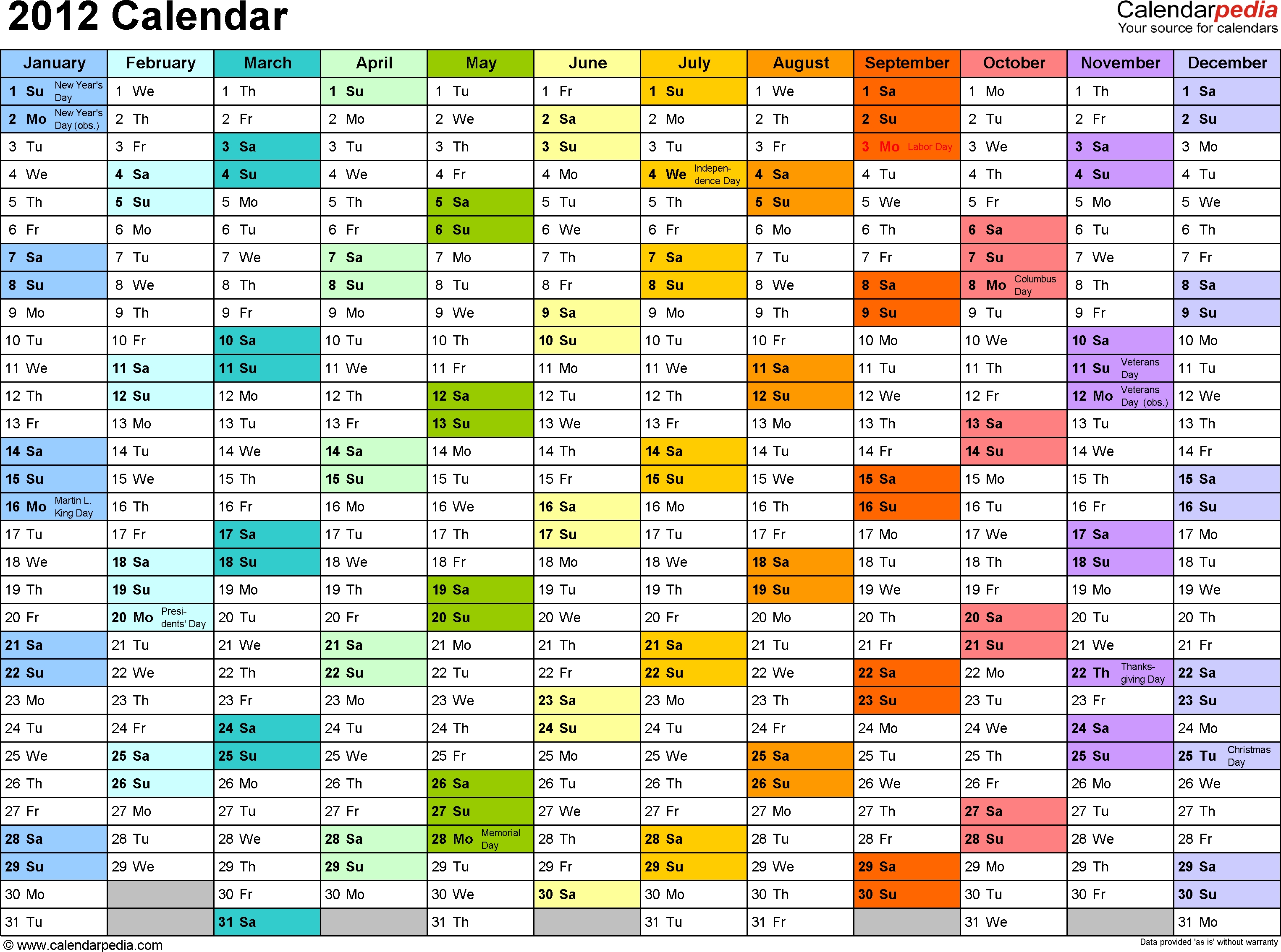 2012 Calendar Word - 10 Free Printable Word Templates (.docx) pertaining to Free Monthly Calendar To Edit