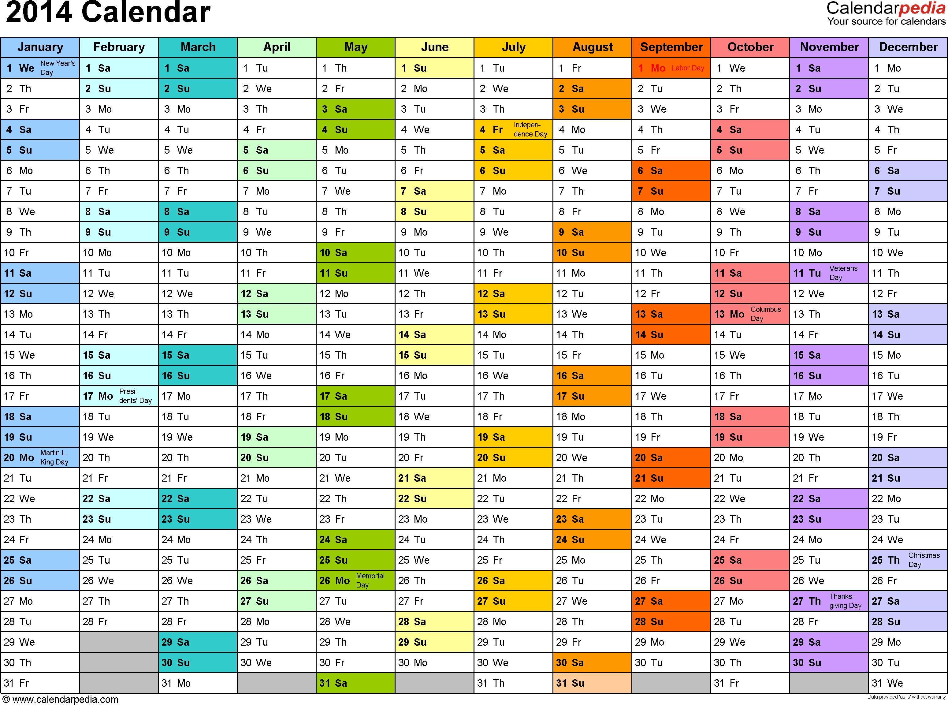 2014 Calendar - 13 Free Printable Word Calendar Templates throughout Editable 2015 Monthly Calendar Printable