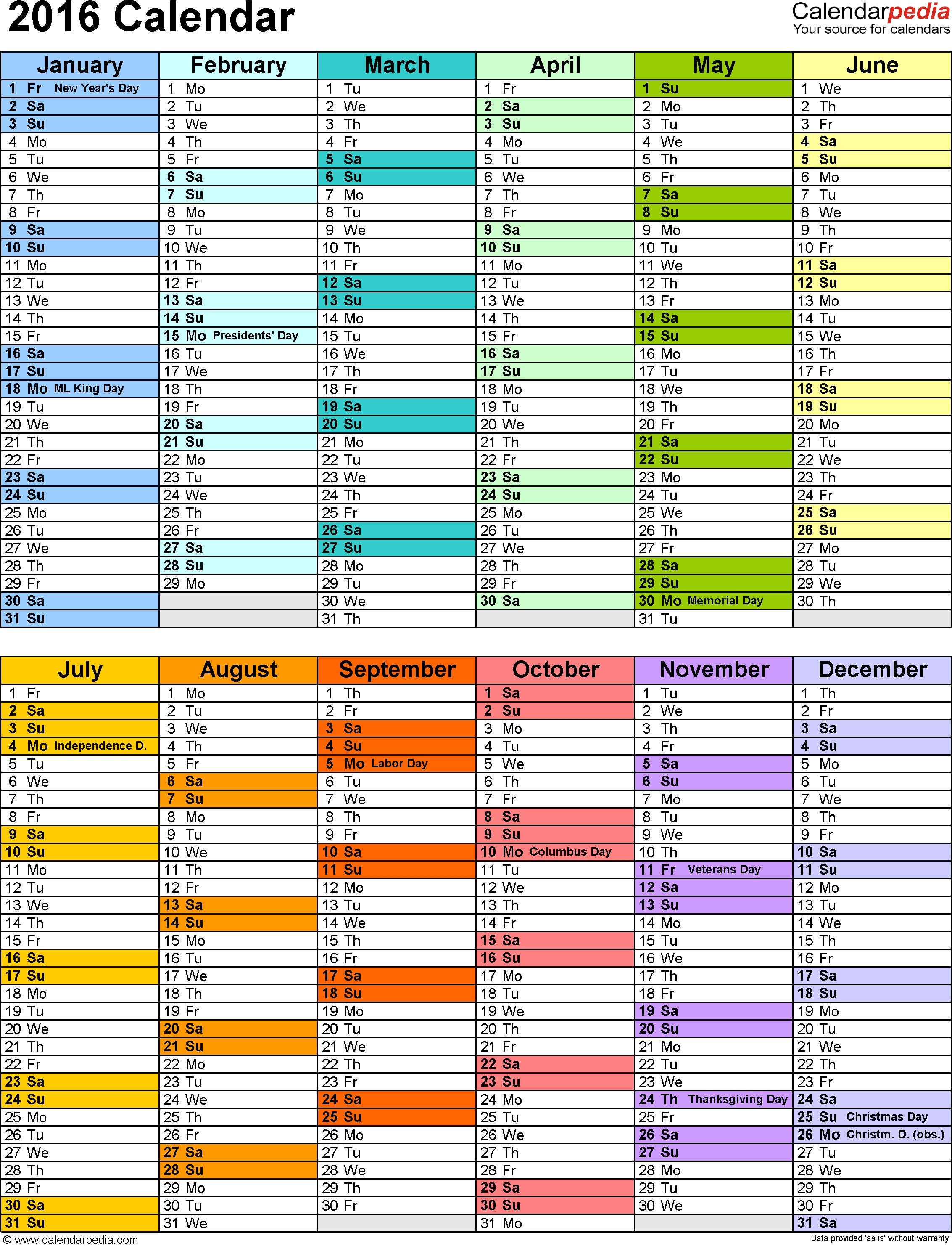 2016 Calendar - Download 16 Free Printable Excel Templates (.xlsx) regarding Free One Month Schedule Templates
