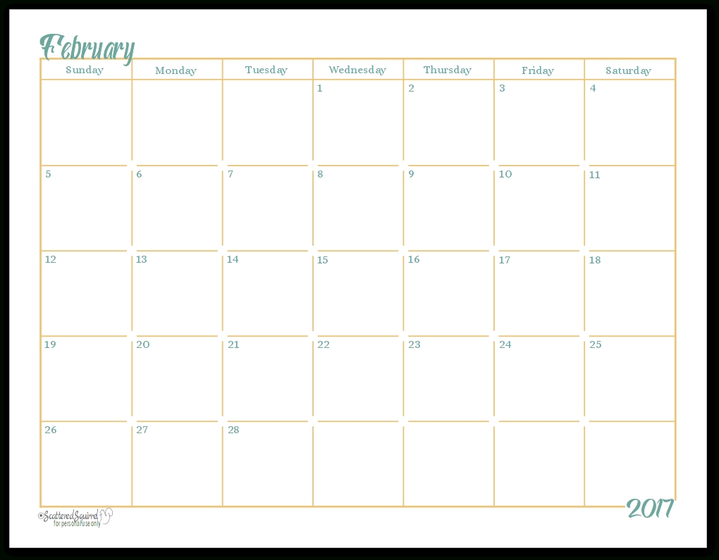 2017 Full-Size Monthly Calendar Printables Are Here!!!!! regarding Full Size Printable Monthly Calendars
