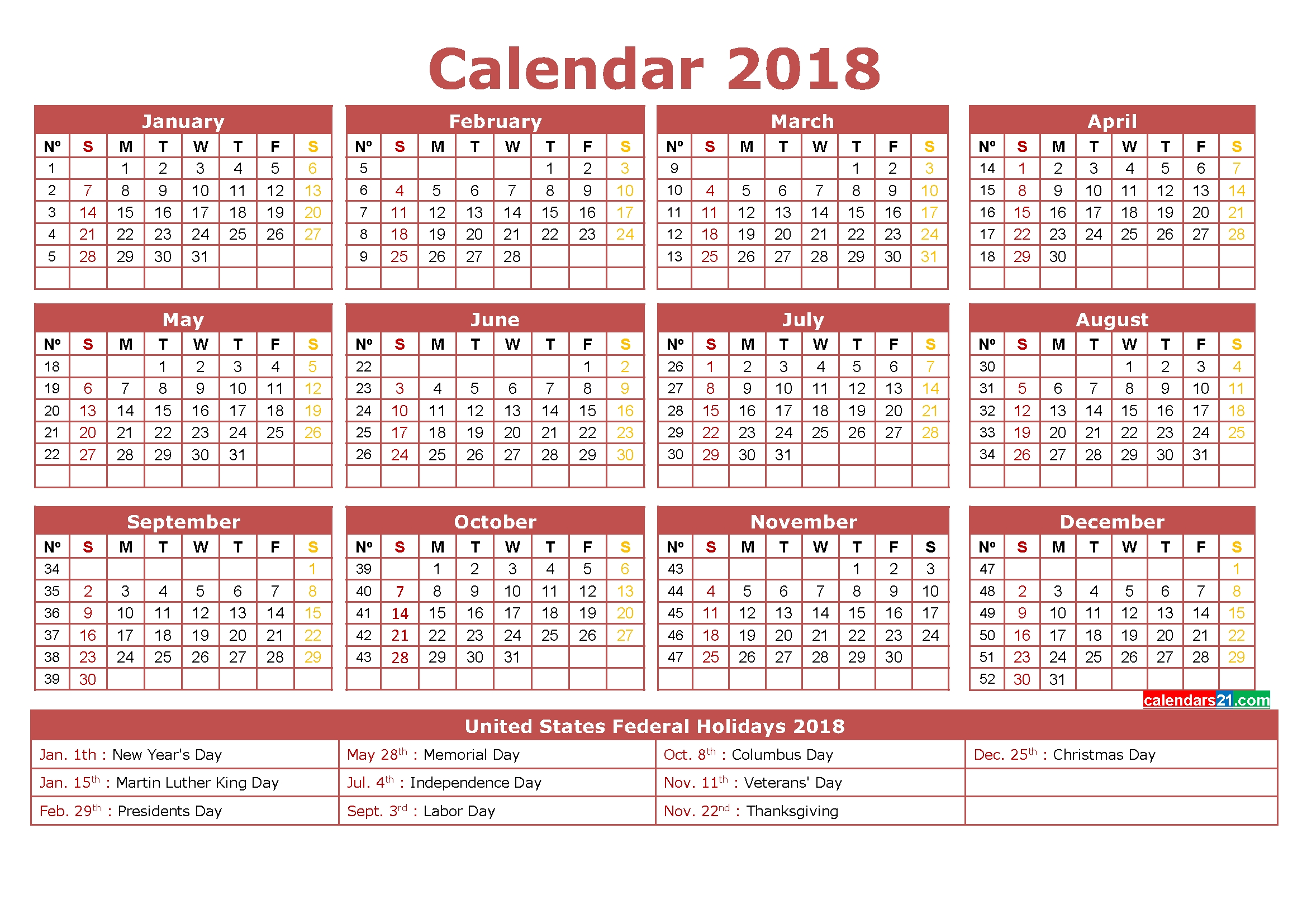 2018 Calendar Printable 12 Month In One Page Calendar | Free inside 3 Month On One Page Printable