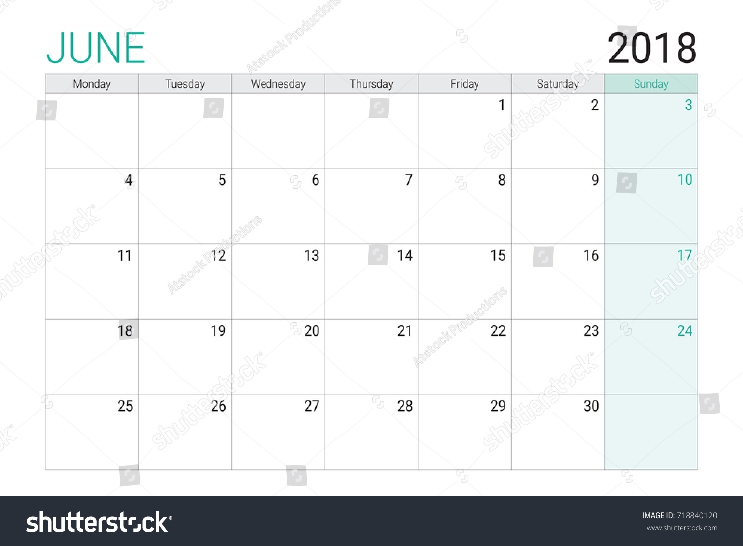 2018 June Calendar Desk Planner Weeks Stock Vector (Royalty Free with regard to Football Theme Blank Dates Calendar