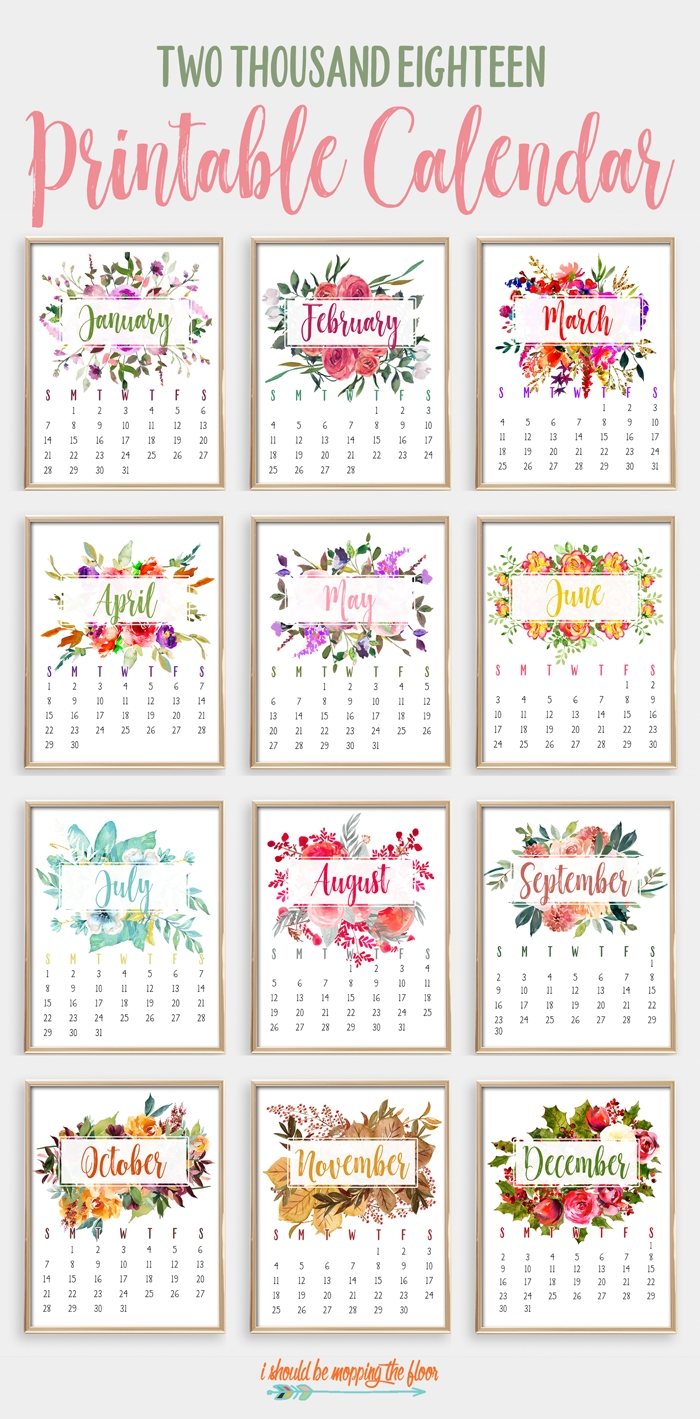 2018 Printable Calendar | Printables | 2018 Printable Calendar, Diy with regard to Blank 12 Month Seasonal Calendar