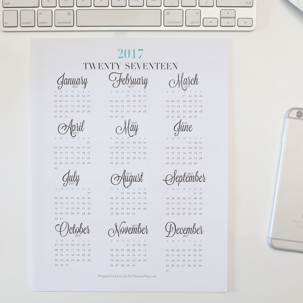 2018 Year At A Glance Calendar Printable {Letter/a4, A5, Half Letter with Year At A Glance Calendars Printable