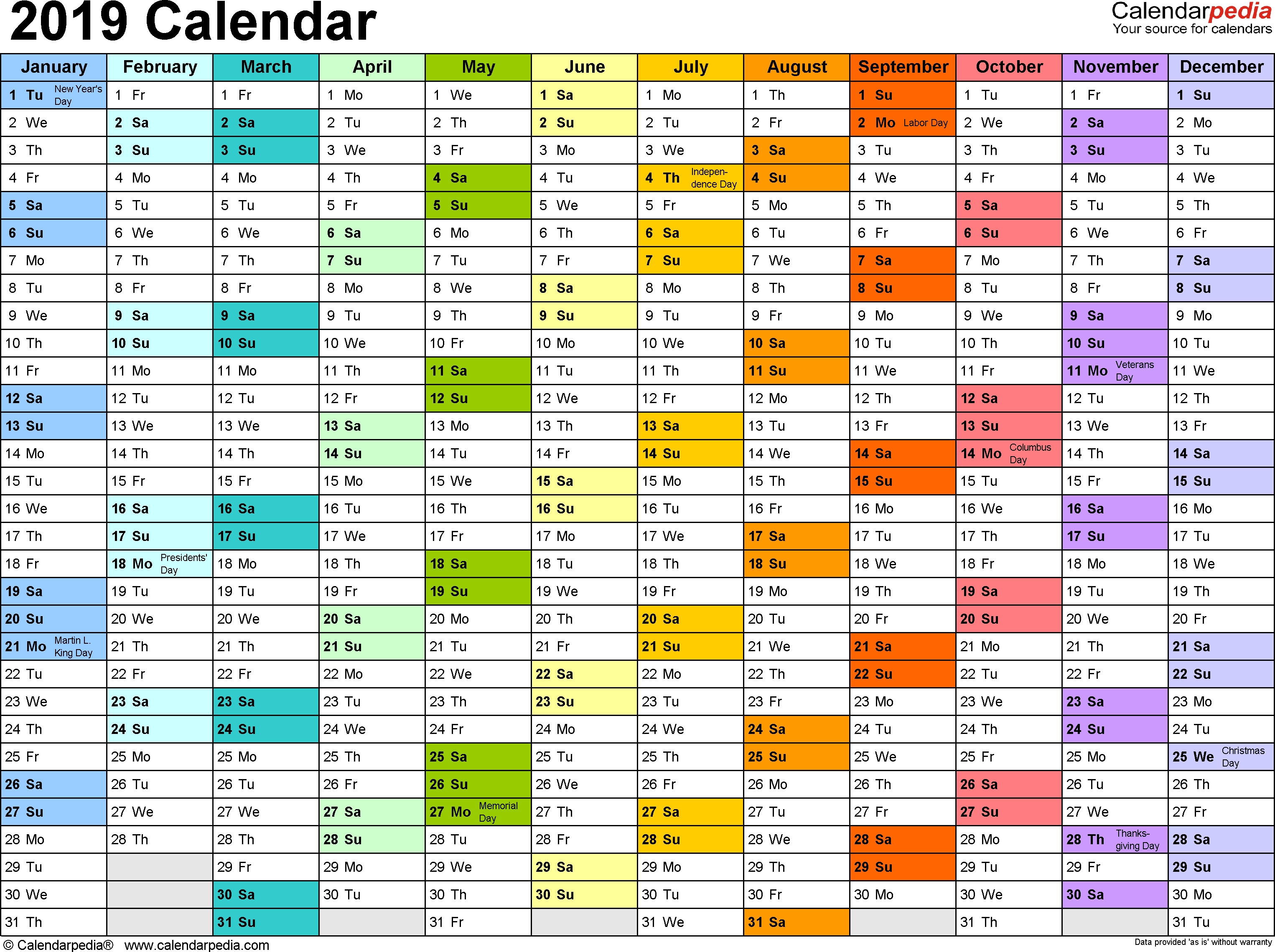 2019 Calendar - Download 17 Free Printable Excel Templates (.xlsx) with regard to Yearly Event Calendar Template Excel