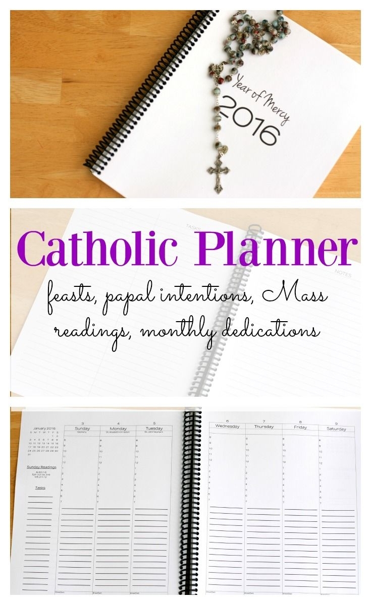 2019 Catholic Planner: Daily, Weekly, Monthly Liturgical Calendar intended for Catholic Daily Planner Template Printable Free