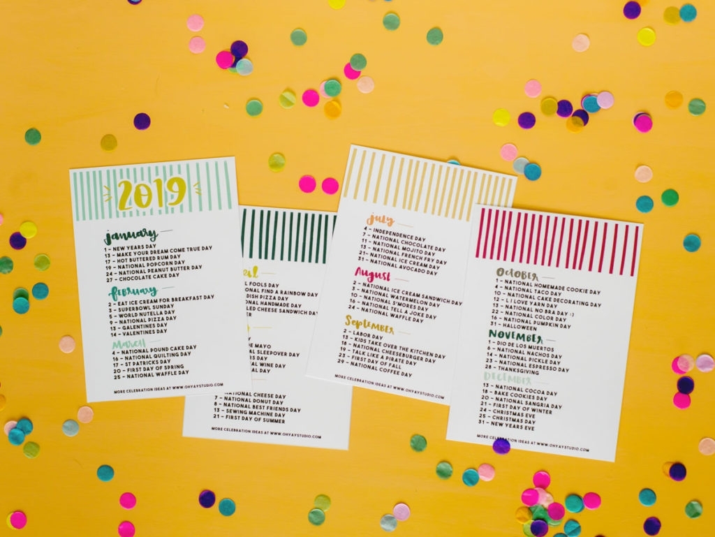 2019 &quot;everyday Holiday&quot; Printable Calendar National Holidays Desk with National Days Of The Year Calendar