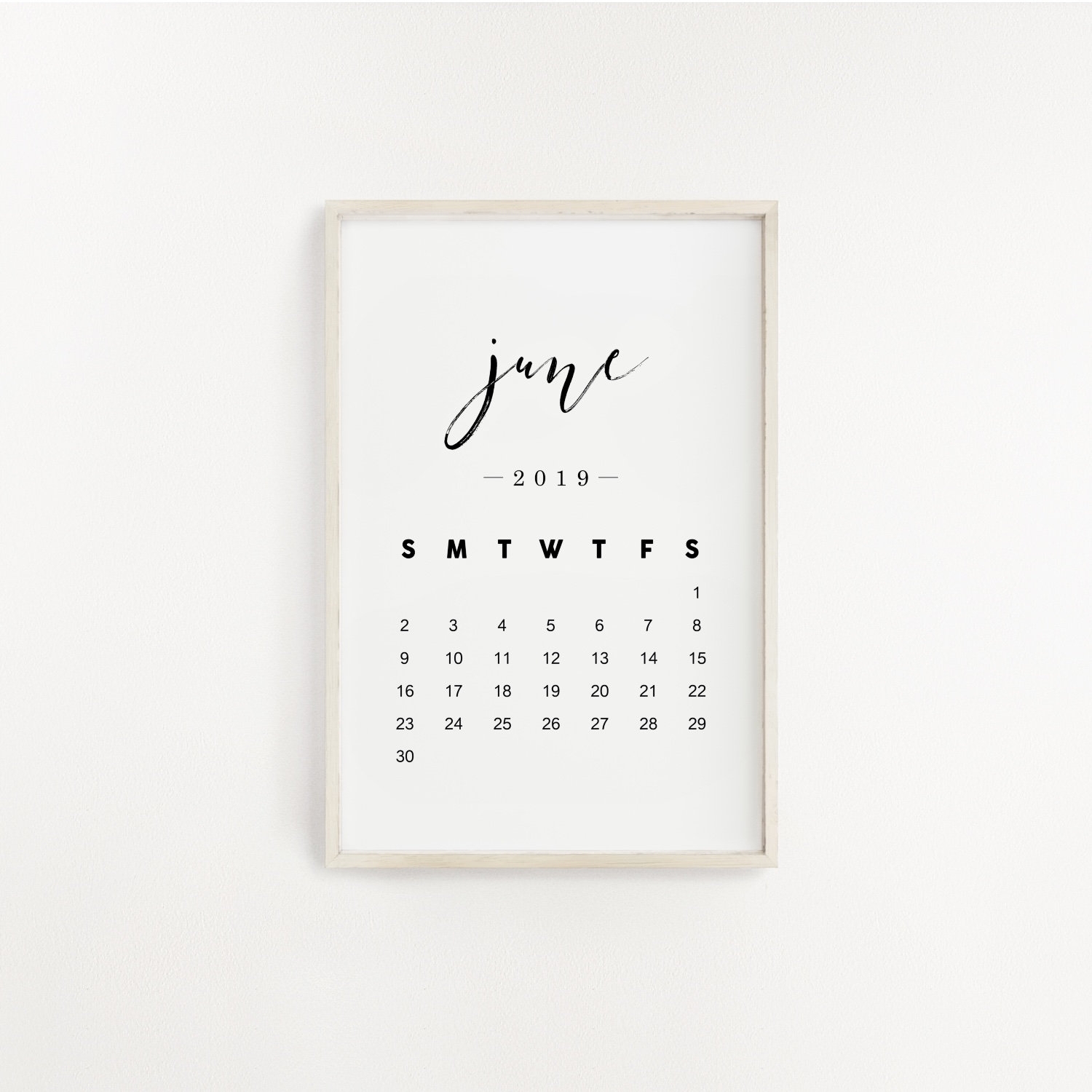 2019 June Calendar Print Pregnancy Announcement Printable | Etsy in 8 X 10 Print Calendar