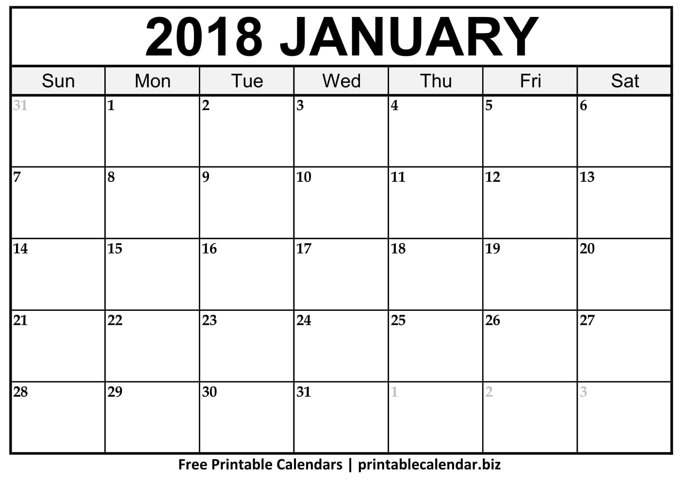 2019 Printable Calendar Templates - Printablecalendar.biz for Picture Of A January Calender