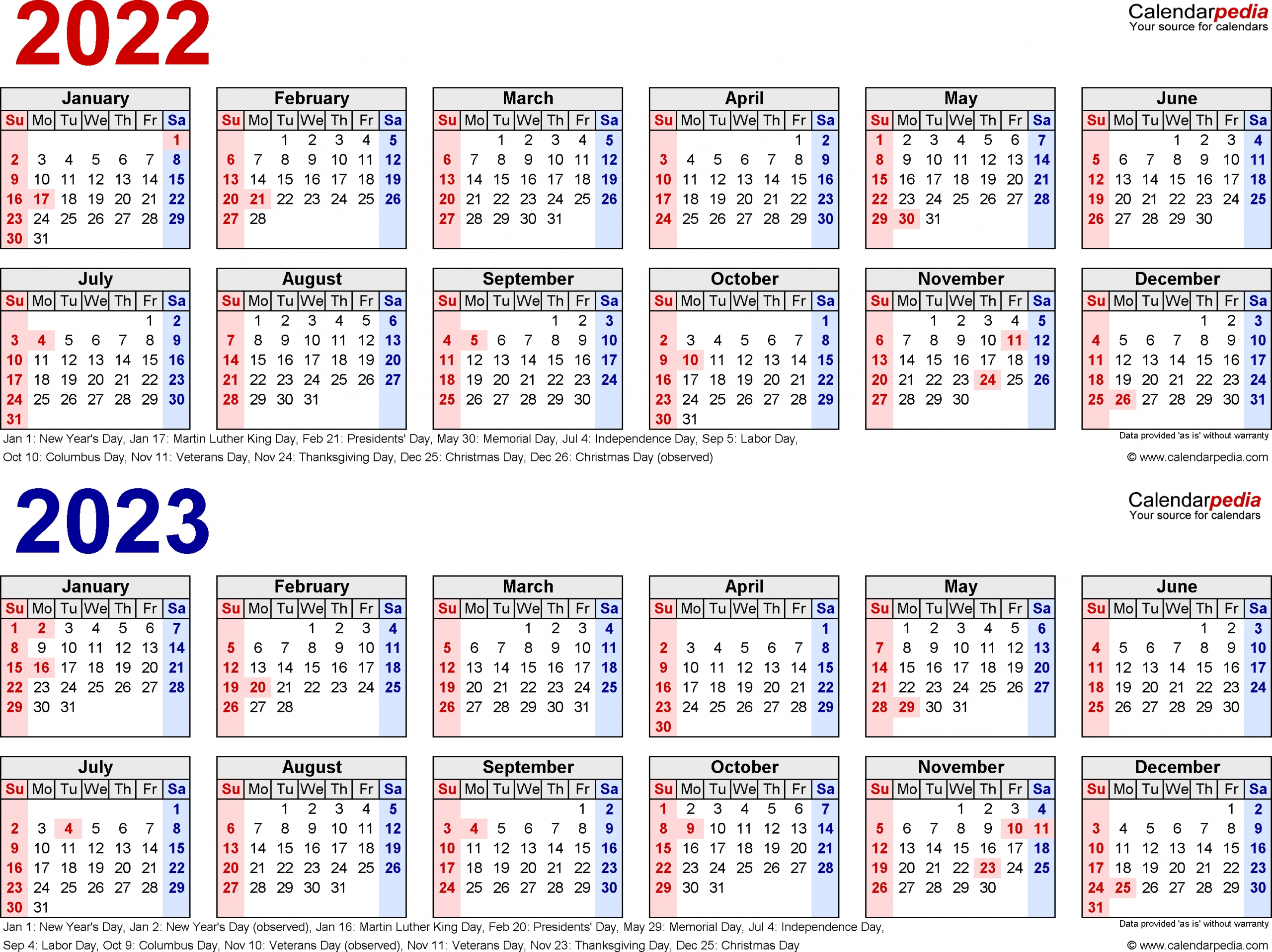 2022-2023 Calendar - Free Printable Two-Year Word Calendars within Blank Year Long Calendar 2022