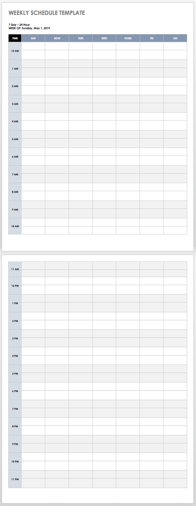 28 Free Time Management Worksheets | Smartsheet within Week Schedule Template With Times