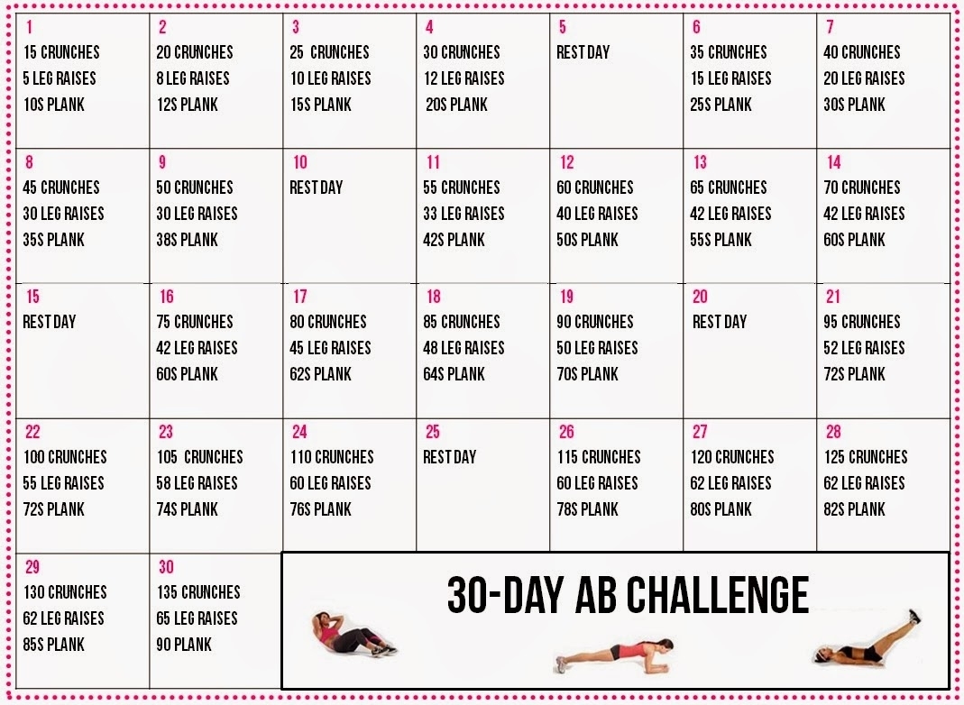 30 Day Ab Challenge Printable Calendar Online Calendar Templates throughout 60 Days Challenge Template Calender