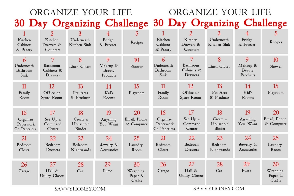 30 Day Declutter Challenge Calendar | Calendar Format Example with 30 Day Declutter Challenge Calendar