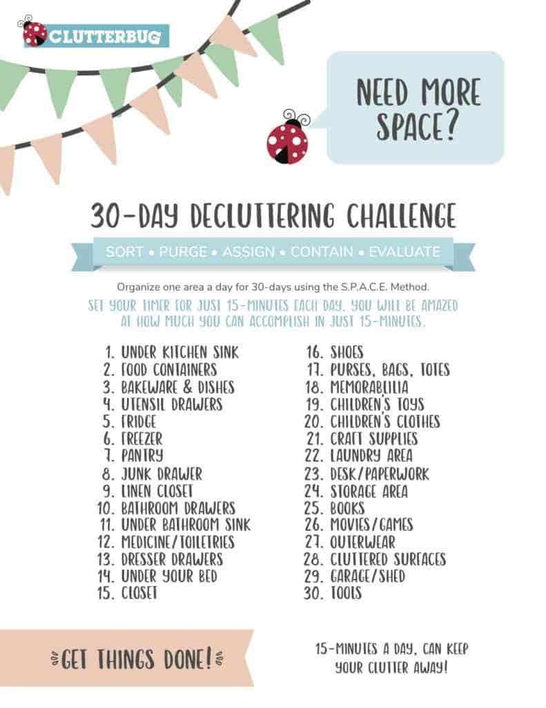 30 Day Decluttering Challenge | regarding 30 Day Declutter Challenge Calendar