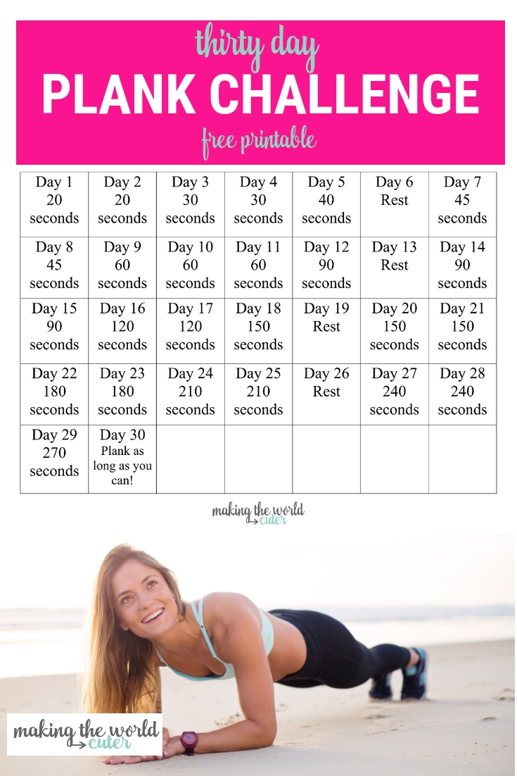 30 Day Plank Challenge Chart intended for 60 Days Challenge Template Calender