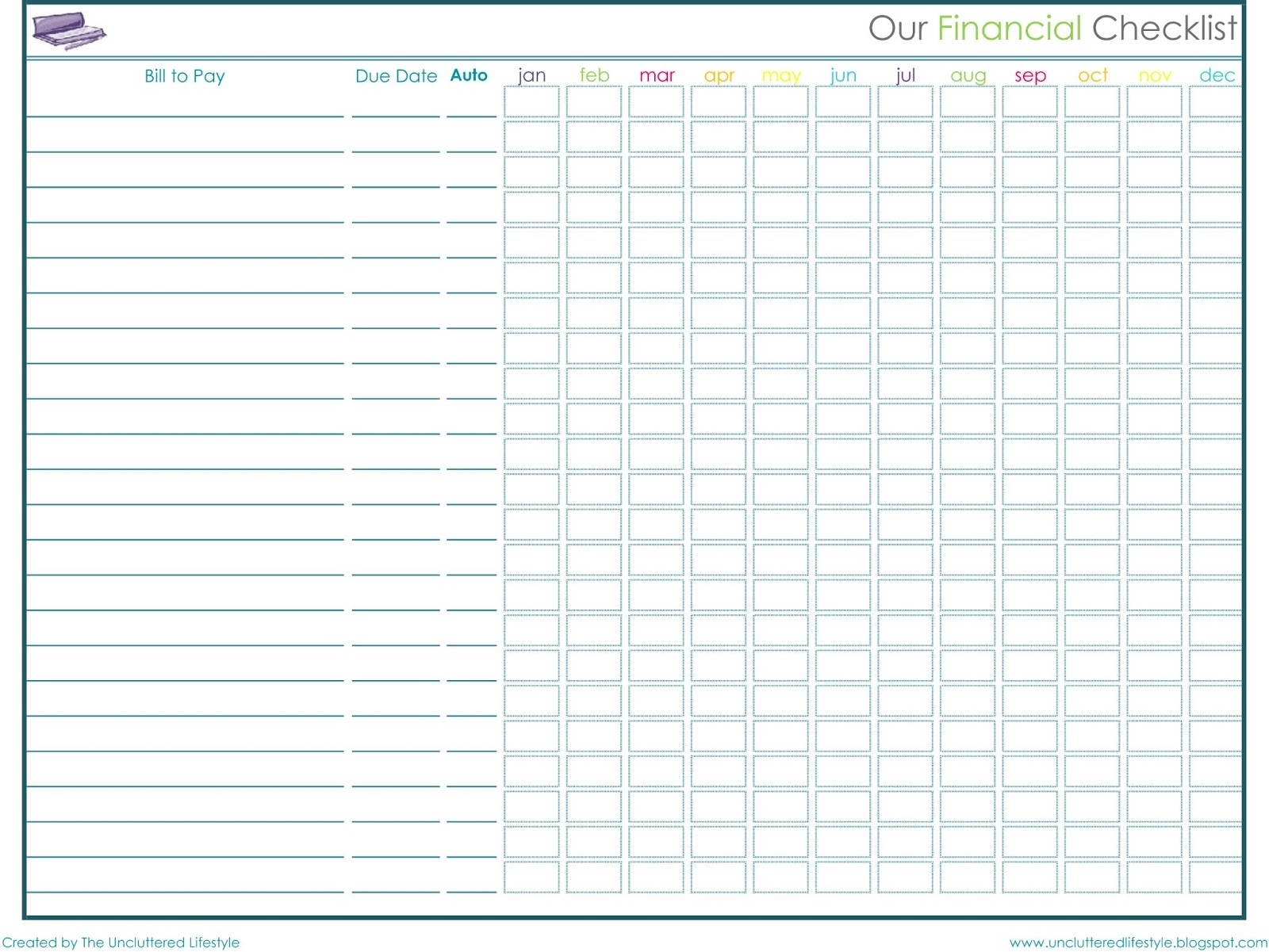 list of monthly bills to pay