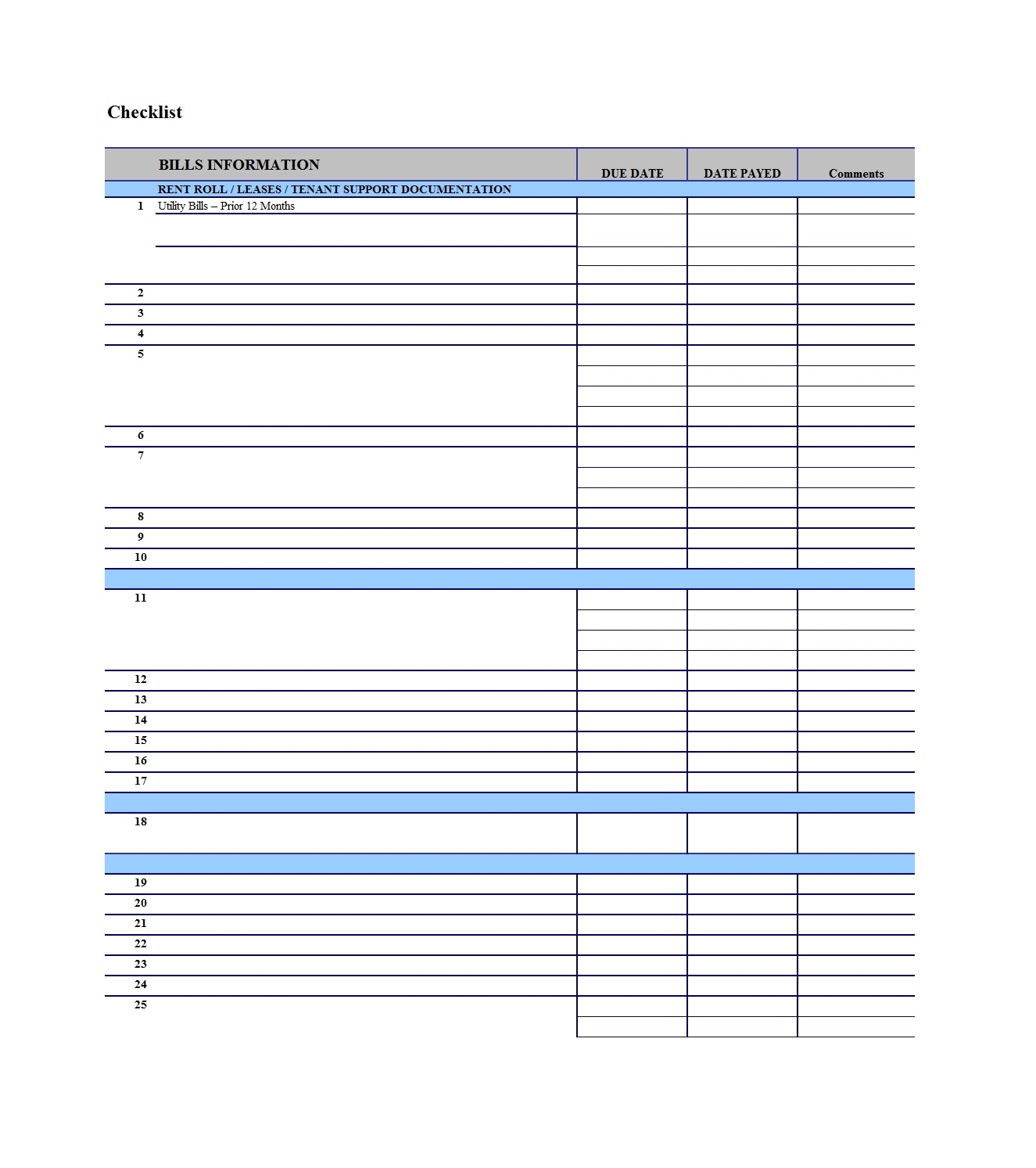 Bill Due Date Calendar Printable