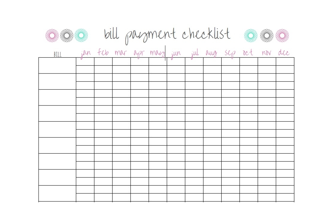 my frugal home bill pay checklist