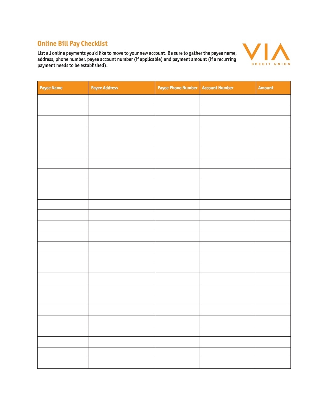 32 Free Bill Pay Checklists &amp; Bill Calendars (Pdf, Word &amp; Excel) throughout Blank Monthly Bill Payments Worksheet