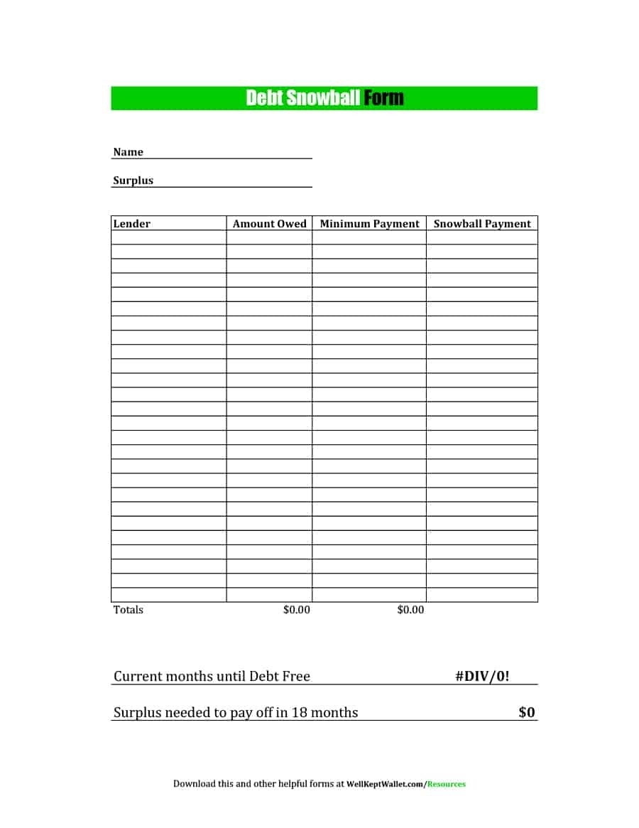 38 Debt Snowball Spreadsheets, Forms &amp; Calculators ❄❄❄ with regard to Bills Paid In And Out Sheet