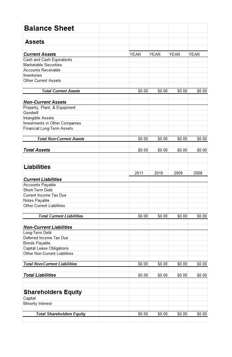 38 Free Balance Sheet Templates &amp; Examples ᐅ Template Lab with Mothly Bill Payment Balance Sheet Blank