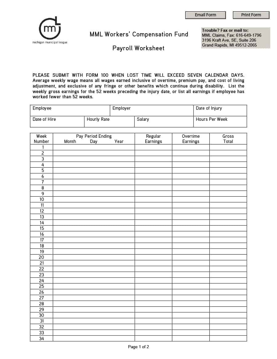 40+ Free Payroll Templates &amp; Calculators ᐅ Template Lab in Sample Of Weekly Payroll Format