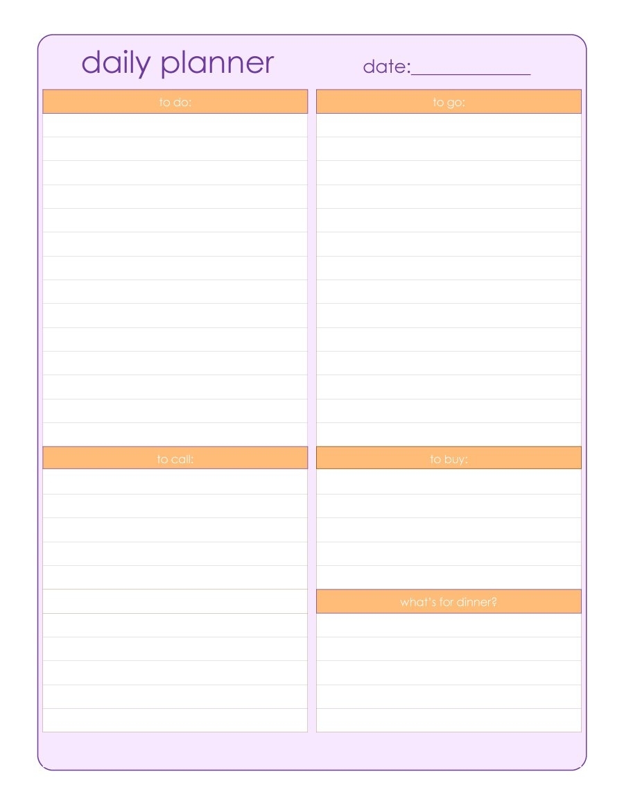 40+ Printable Daily Planner Templates (Free) ᐅ Template Lab for Printable Weekly Planner Calendar Template