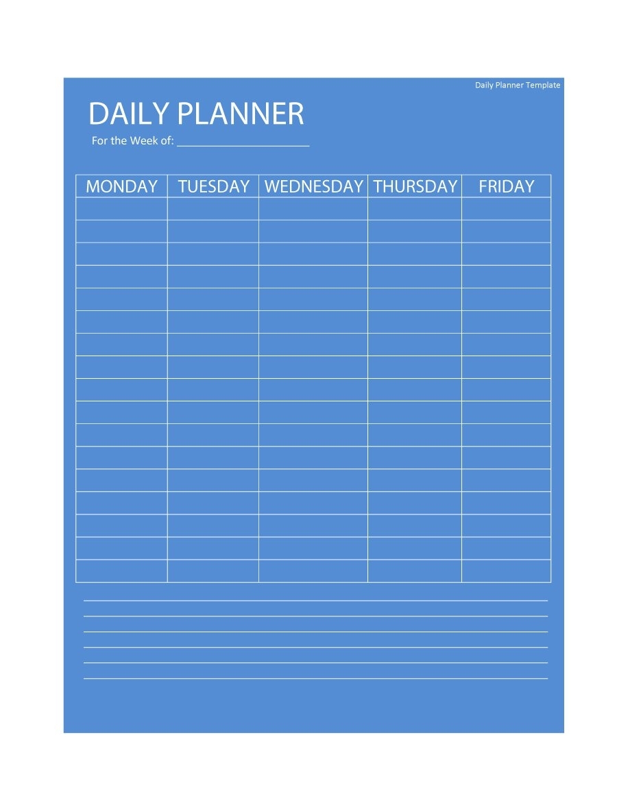 40+ Printable Daily Planner Templates (Free) ᐅ Template Lab in Monday Through Friday Daily Planner