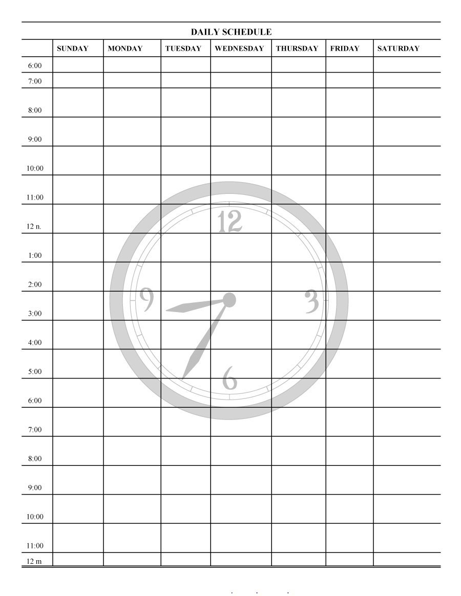 40+ Printable Daily Planner Templates (Free) ᐅ Template Lab in Print A Blank Spreadsheet 7 Rows