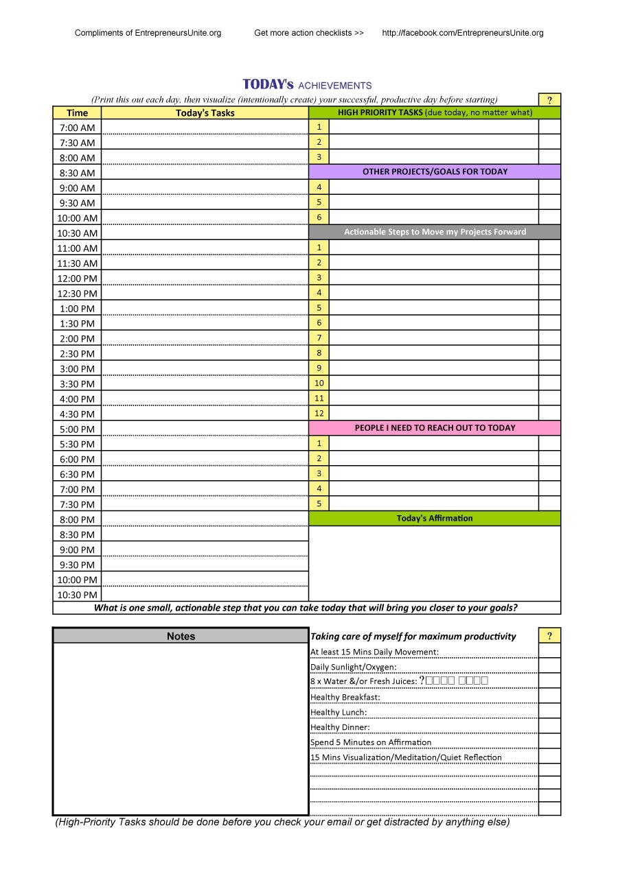 40+ Printable Daily Planner Templates (Free) ᐅ Template Lab inside Daily Planner Template Printable Free