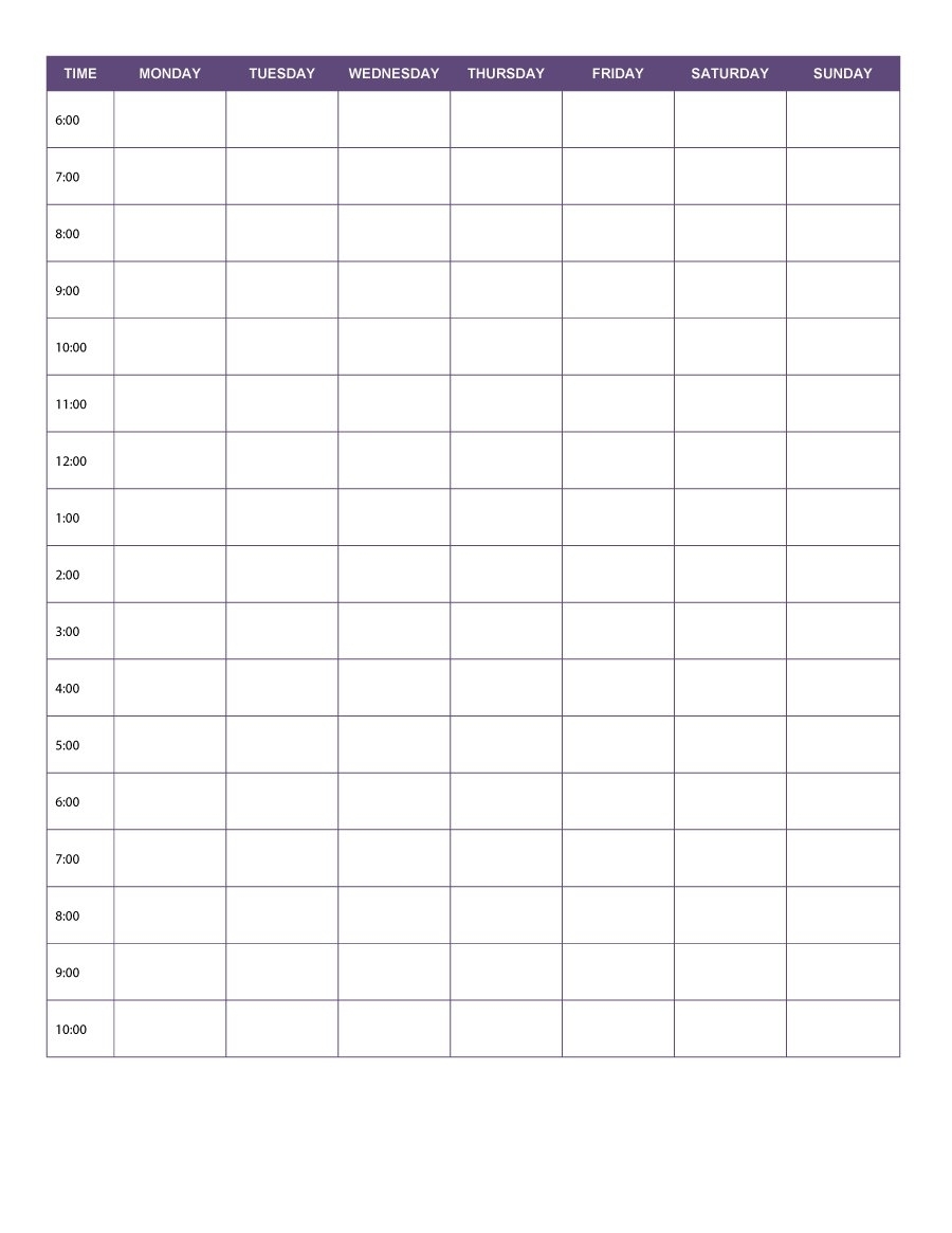 40+ Printable Daily Planner Templates (Free) ᐅ Template Lab intended for Blank Schedule Sheet With Times