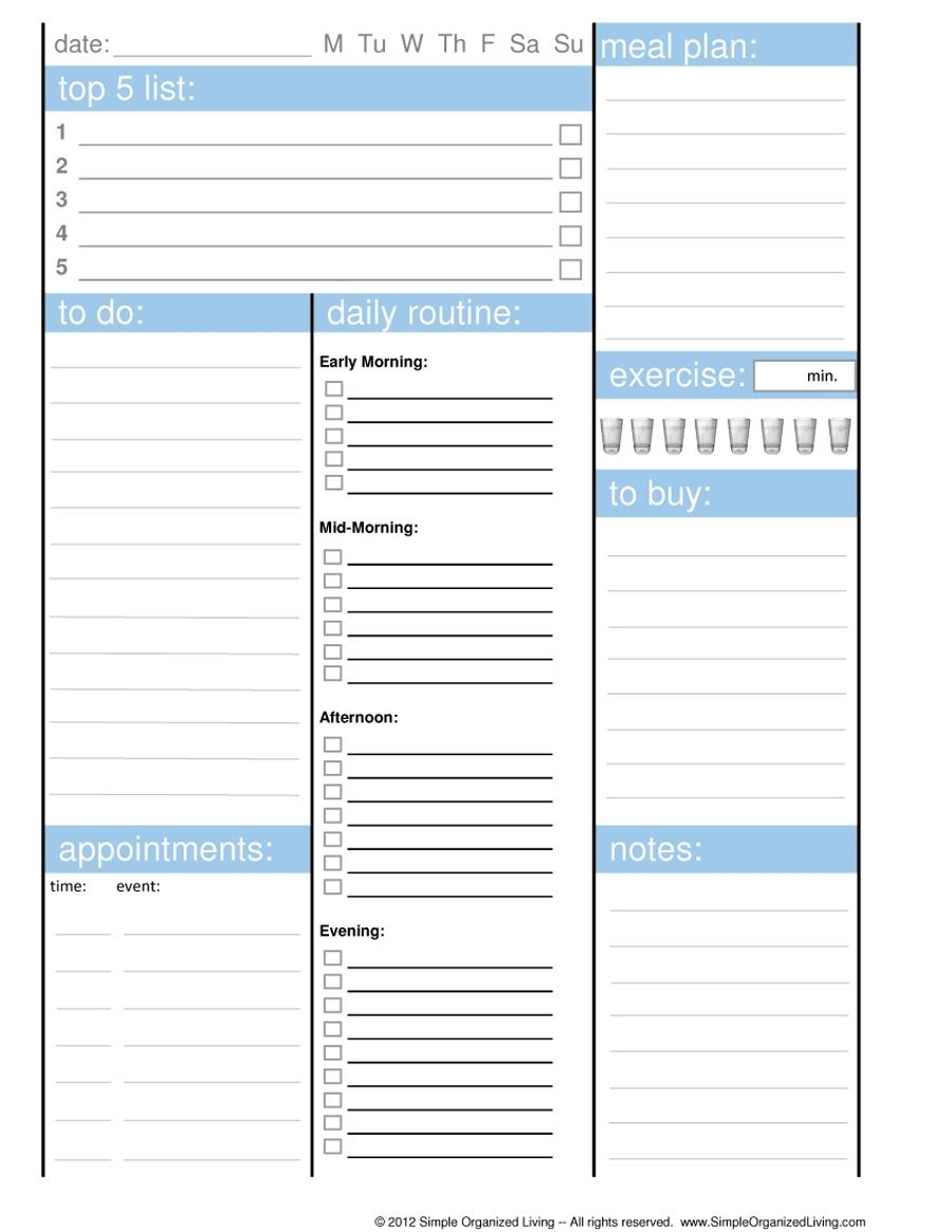 40+ Printable Daily Planner Templates (Free) ᐅ Template Lab with Printable Daily Schedule With Notes