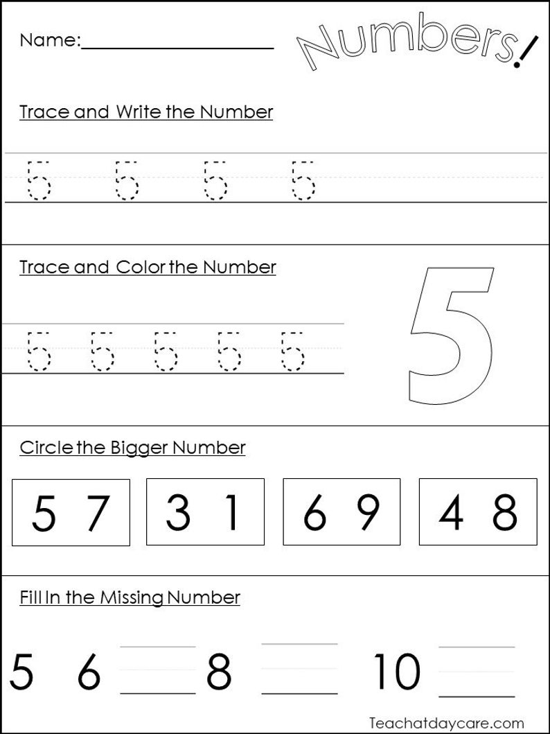 40 Printable Numbers 1-20 Practice Worksheets. Preschool-Kdg | Etsy within Printable Preschool Numbers 1 31